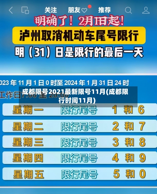 成都限号2021最新限号11月(成都限行时间11月)